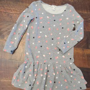 H&M girls Ruffle hem polka dot sweatshirt dress